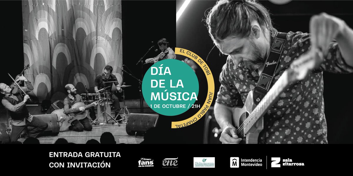 Con mucha felicidad es que anunciamos que el próximo viernes celebraremos el día de la música en <a href="/SalaZitarrosa/">Sala Zitarrosa</a> junto al gran <a href="/ChapitalJuan/">Juan Pablo Chapital</a> 
Entrada gratuita por invitación a retirar en la boletería de la sala a partir del jueves. Nos vemos!