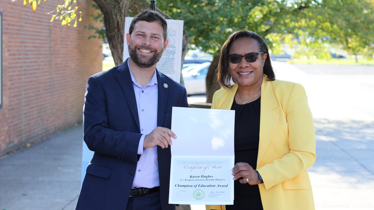 Nyack_Schools's tweet photo. Congratulations to #NyackSchools Board of Education Trustee Karen Hughes on being recognized as a #ChampionofEducation by @senatorERM! #Thankyou for your commitment to the #NyackPublicSchools, its students, staff and families. https://t.co/uuLgYrWaei
