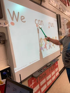 This week our word is "we".  Check out this pointing power!  #Kindergrtenreaders <a href="/EphesusElem/">Ephesus Elementary</a>