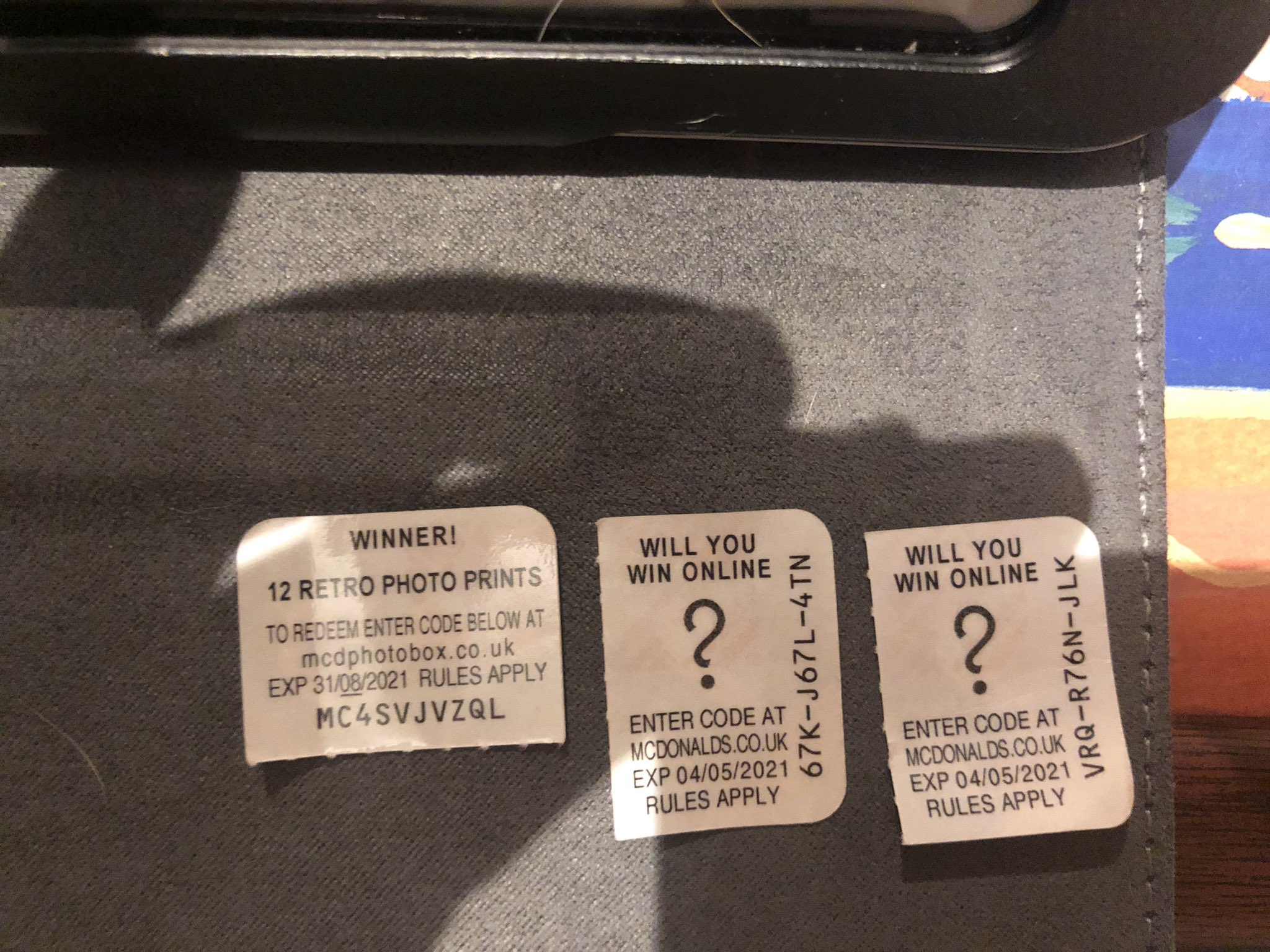Ellen Parsons on X: @McDonaldsUK why are your stores using old stock of  stickers for your current Monopoly game. 2 different occasions both cases  old codes. #McDonaldsMonopoly #Scam t.comrT1QeeoqN  X