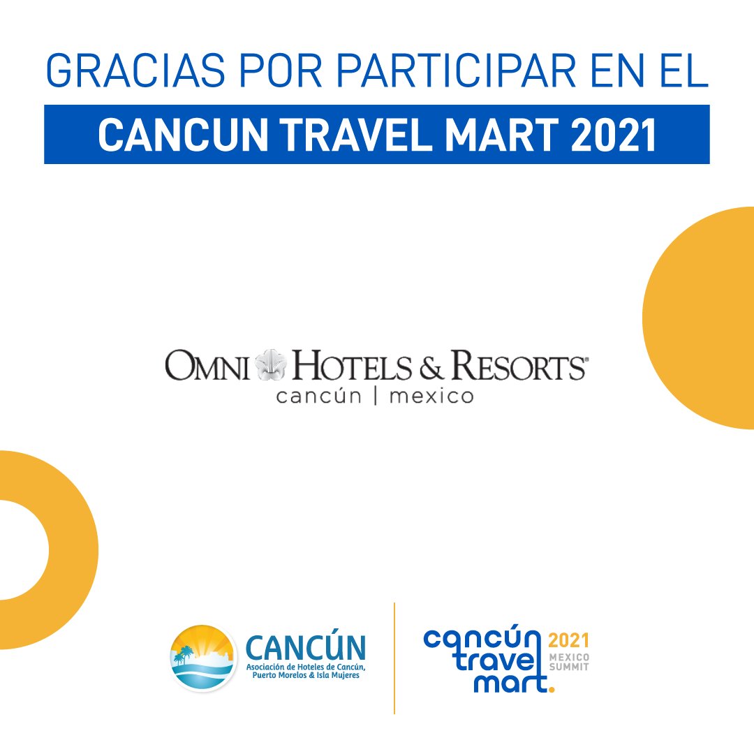 AHCancun's tweet photo. ¡Conoce a las empresas asociadas que participan en el mejor evento turístico del Caribe Mexicano!

#CancúnTravelMart
@TemptationRs 
@OmniHotels https://t.co/iav0PoSuBb