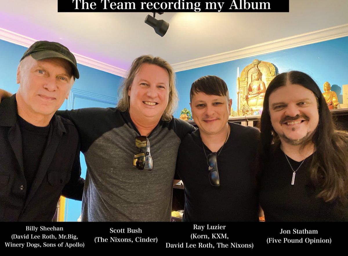 jonstatham's tweet photo. The first day all together - Very blessed with such an accomplished team to make this album! @BillyonBass @RayLuzier1 #makingthealbum #nashvillesongwriter #blessedwiththebest #billysheehan #RayLuzier https://t.co/SPNWOzkkTo