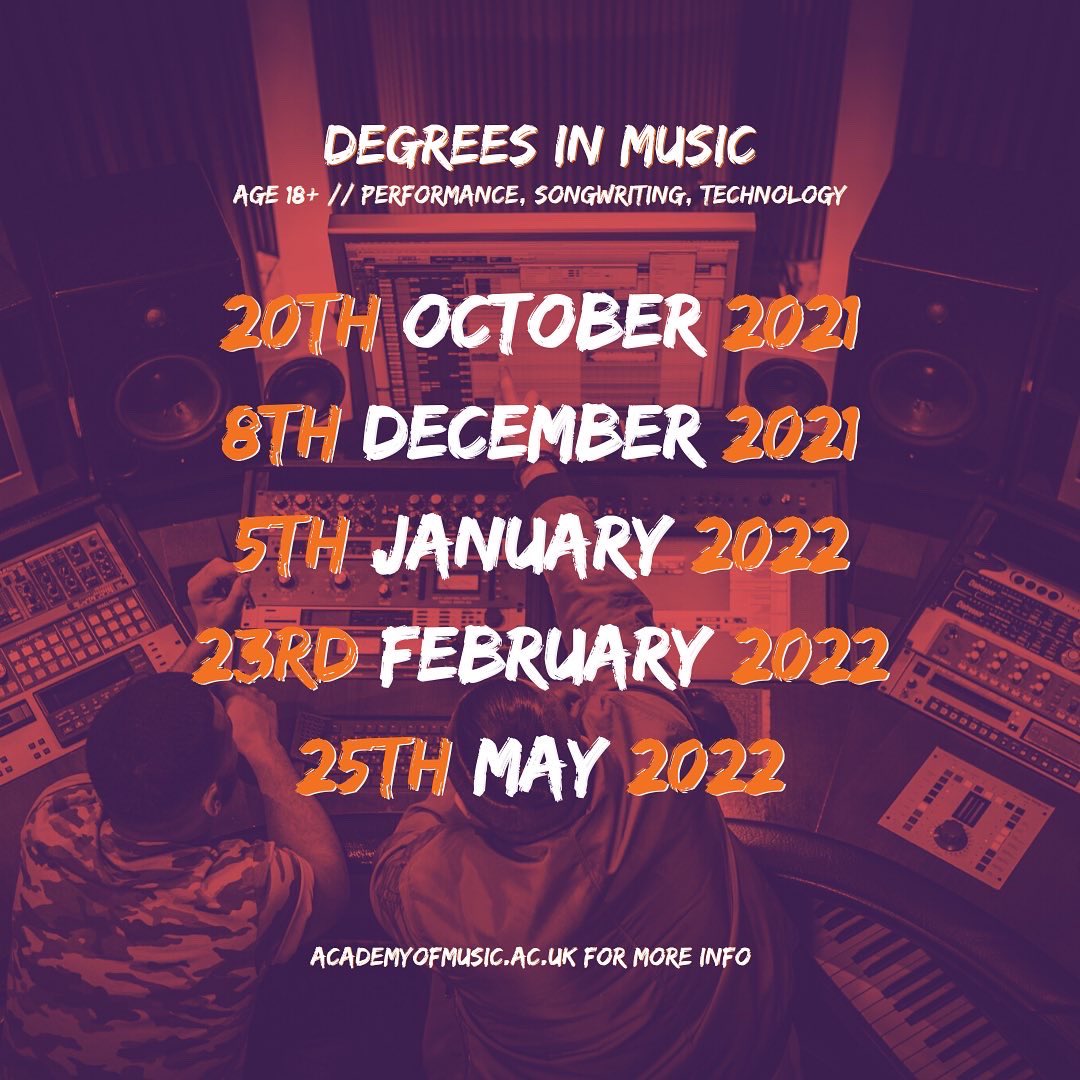OPEN EVENTS 🎵

Come visit our centres and chat to our staff and students about what makes AMS an amazing destination for likeminded musical creatives! ✨

For more information, and to register your place, visit academyofmusic.ac.uk
