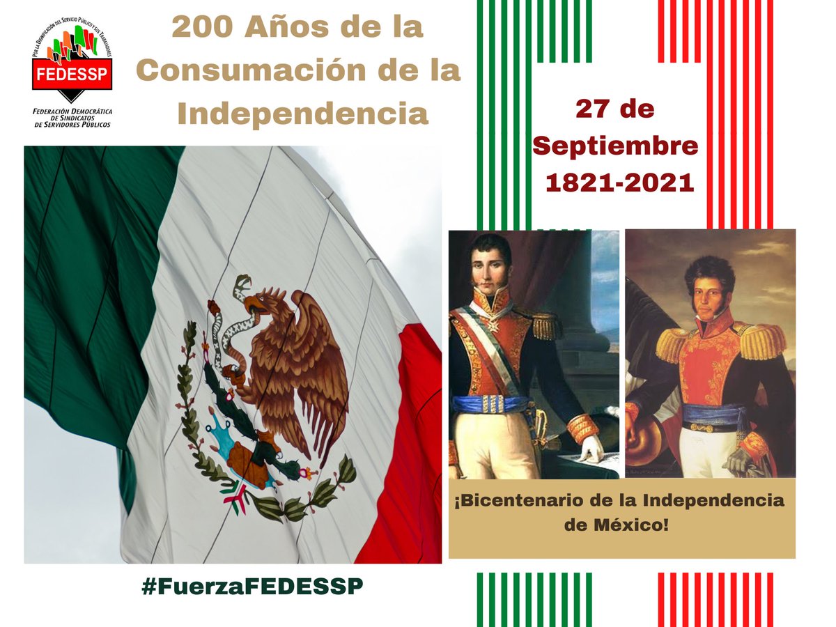 RogerPrezHernn2's tweet photo. Hoy #27DeSeptiembre celebramos el #Bicentenario de la #Consumación #DeLaIndependencia de México hecho trascendental que nos dió patria y libertad. #200Años ¡Viva México 🇲🇽!
@agusaviles1 @palomitarelowde @marudavalos29 @valenzo14 @CarlosCruzCas11 #FuerzaMexico #Guerrero https://t.co/JYBvz17V7I