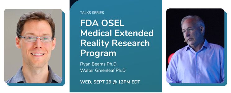 MedVRhack's tweet photo. Live Talk 9/29 at 12:00 PM EDT  2 experts from the FDA and Stanford University will discuss the opportunities and challenges of Medical eXtended Reality and answer your questions.
Register now! https://t.co/2gFqtbVB8S
#healthtech #medtech  #fda #AR #VR #medxr #digitalmedicine https://t.co/yjpIeBtU6Y