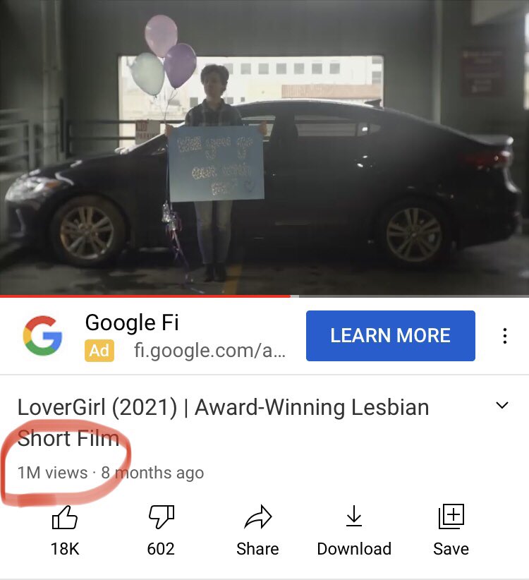 shawnakhorasani's tweet photo. My tiny lesbian romcom is not so tiny anymore. Over 1 mil views!! I never thought this day would come. 🏳️‍🌈 THANK YOU to all who have watched. Check out my IG to see me thank my fearless team 💪🏼 LoverGirl is on YT, @Lesflicks, and @WatchFearless. #lgbtfilm #queerfilm #womeninfilm https://t.co/DVUm9v60l3