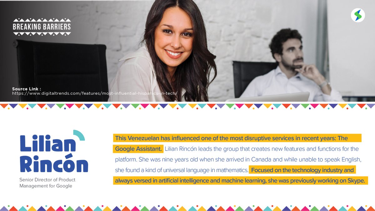 SystemSoft_Tech's tweet photo. Today's #NHHM spotlight shines on Senior Director of Product Management, @lilianr. Rincón leads group that creates new features and functions for the Google Assistant platform. 👩‍💻

#SystemSoftHHM #hispanicheritagemonth #hispanicheritage #womenintech #latinaleaders https://t.co/4DPZDKDjps