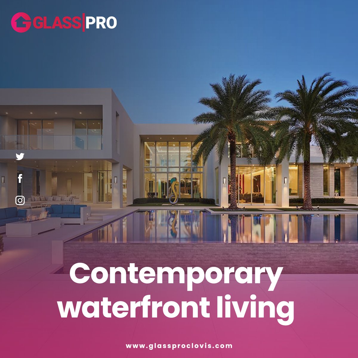 GlassproC's tweet photo. Contemporary waterfront living
 
Contact Us
🌐 https://t.co/rZe7HA4ZtX
👤 info@glassproclovis.com
📞 +1 559-712-8100 https://t.co/2UZeGheHkP