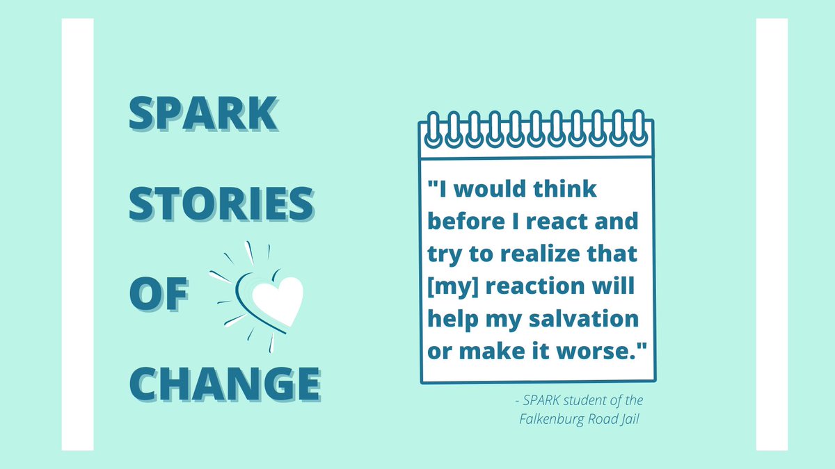 SPARKcurriculum's tweet image. We are happy to share some wise words from a wise Spark Student at Falkenburg Road Jail. What a great example of listening to your SPARK! #findyourspark #sparkingchange #positivemindset