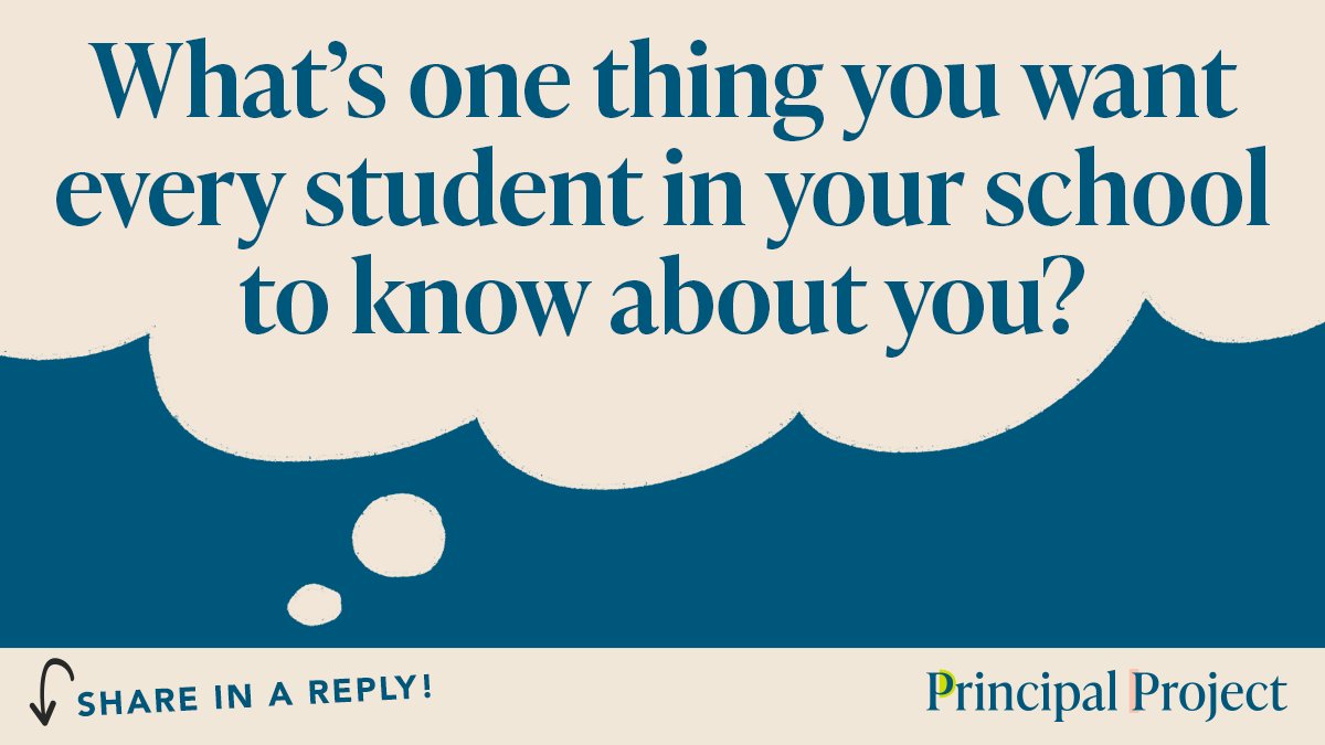 PrincipalProj's tweet photo. If students only learn one thing about you as a school leader, what do you hope it is? https://t.co/0yS0vsaAov