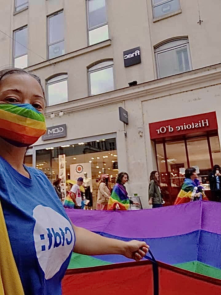 cfdt49's tweet photo. 💜💙💚💛🧡❤️

La CFDT 49 était présente ce samedi lors de la #PrideAngers 🏳️‍🌈

📣 Pour dénoncer les discriminations LGBTI
🦾 Pour accompagner et défendre les victimes de ces discriminations au travail

🔴🟠🟡🟢🔵🟣 https://t.co/eQjq7WbF7Z