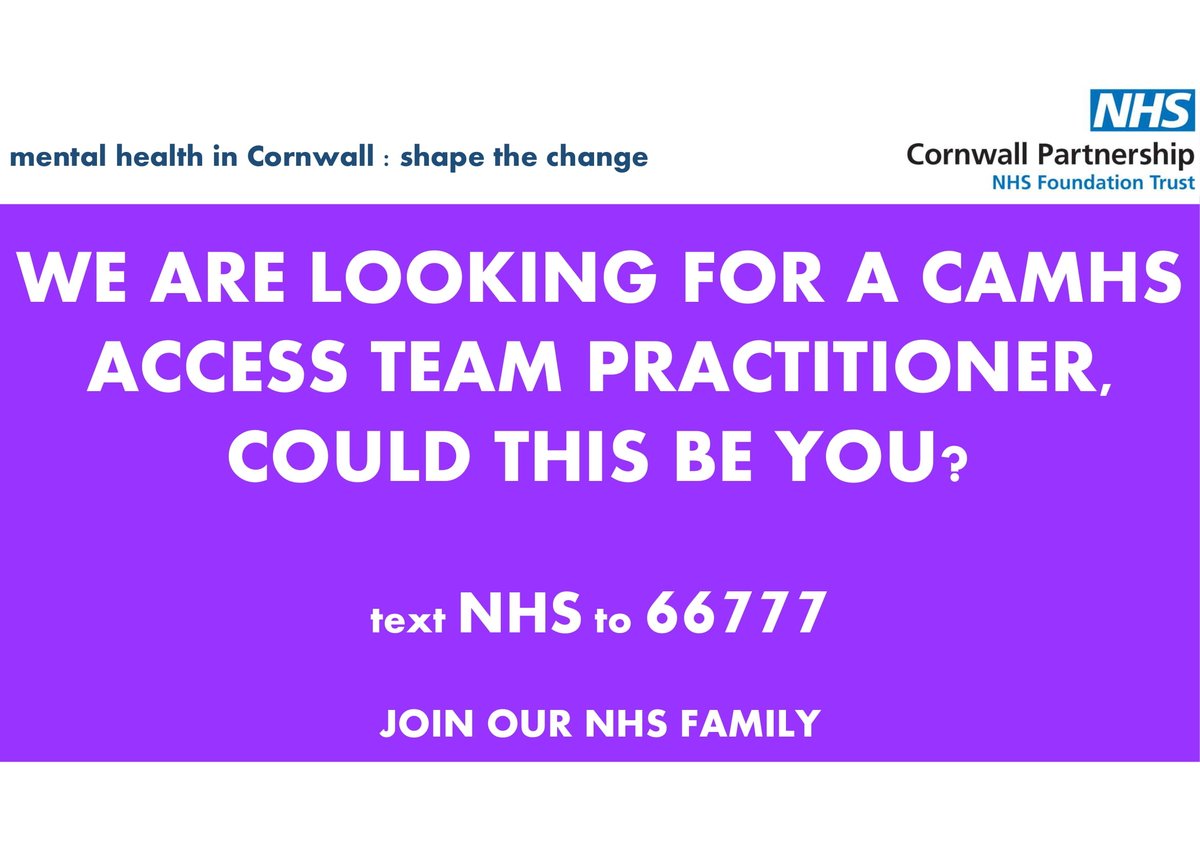 OPPORTUNITY - Band 6 CAMHS Access Team Practitioner - working within a multidisciplinary team across the Early Help Hub and the MARU 📢

To apply NOW click bit.ly/3m1ULQo