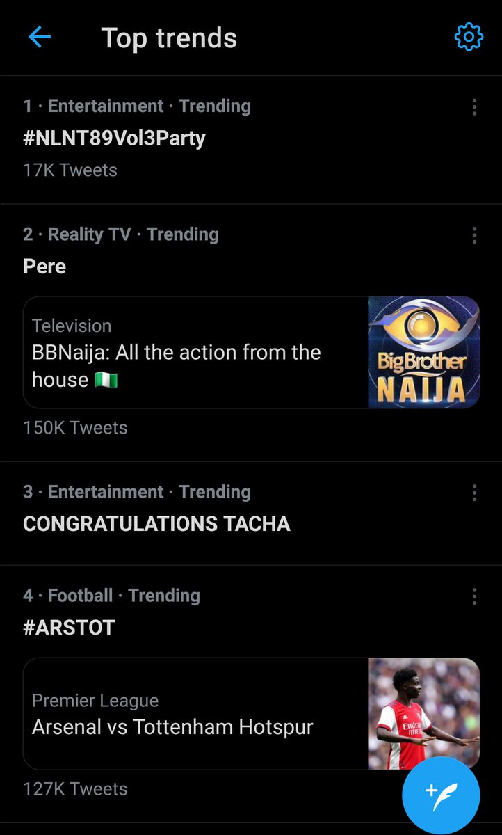 officialbladzzy's tweet photo. We trending no1 and 3 in Nigeria 🔥🔥

CONGRATULATIONS TACHA 
            #NLNT89Vol3Party
                 #SymplyTacha https://t.co/7dFxEnqkIn