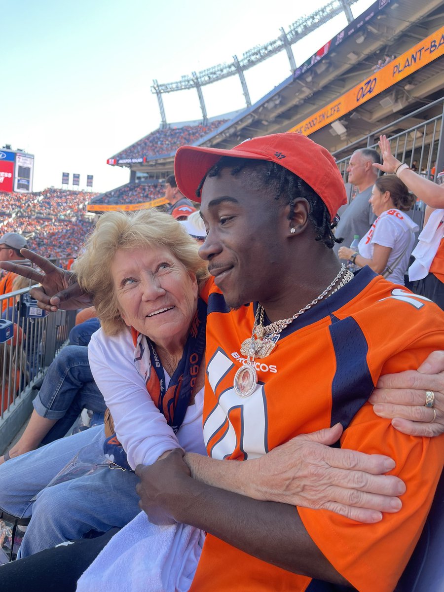 Went to the Broncos game yesterday met this lady who been going to games for 25 years &amp; she liked my energy and wanted a picture