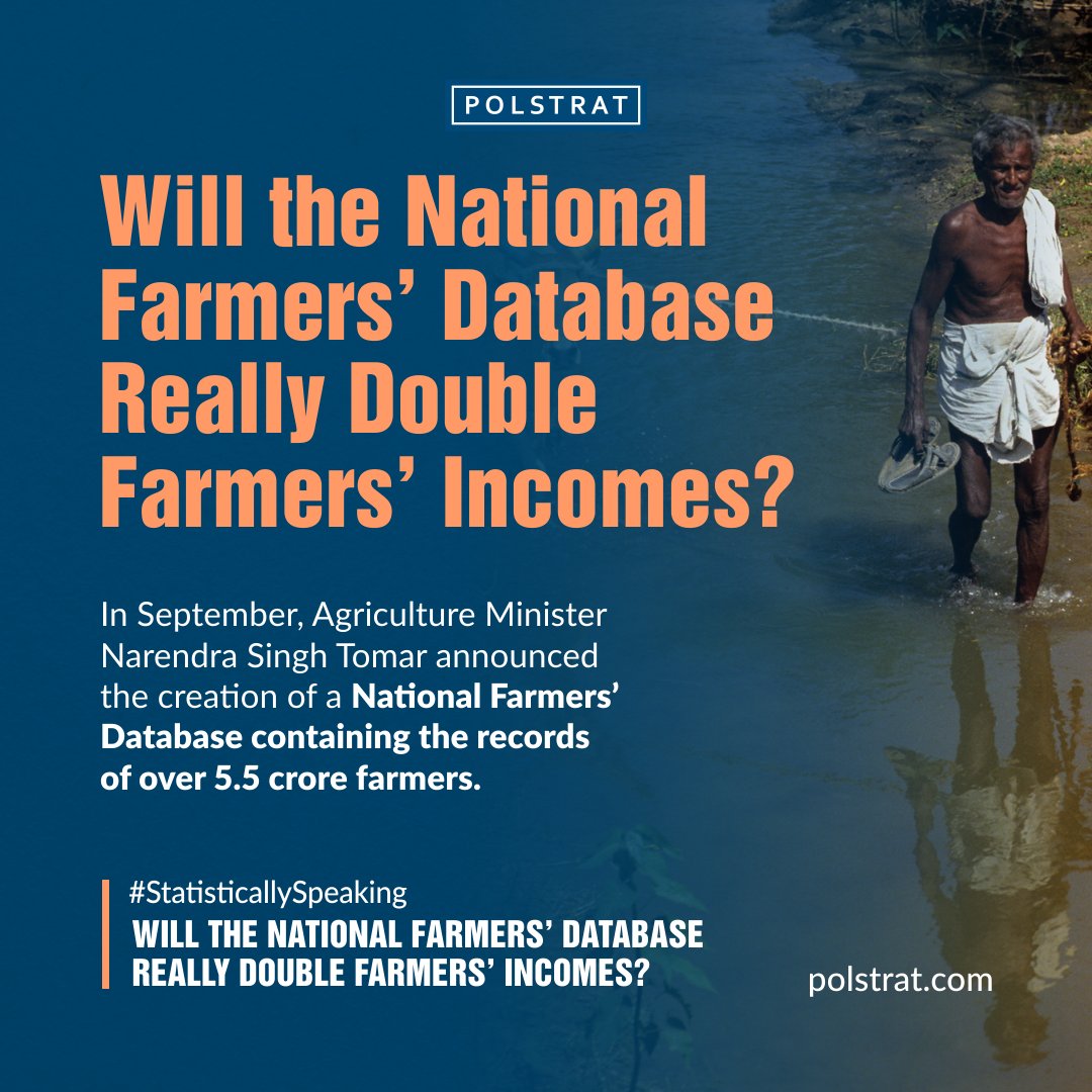 teampolstrat's tweet image. #StatisticallySpeaking: The creation of a National Farmers’ Database containing the records of over 5.5 crore farmers, is expected to open the #agriculture sector up to productivity improvements. 

#FarmersDatabase #India #Farmers #AgricultureNews #kisan #agribusiness 

1/2