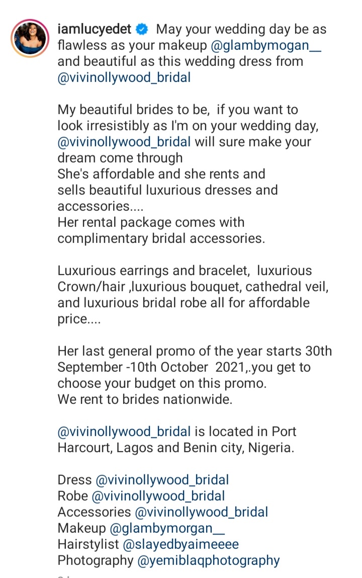 Lucination3's tweet photo. Lucy @LucianaEdet serving bridal inspiration from @vivinollywood_bridal is the best part of our day!😍💕
#GrillBoss
#BBNaija
#Lucination
#ItsaPleasure✌🏾💋 https://t.co/wJ4uSNNPqP