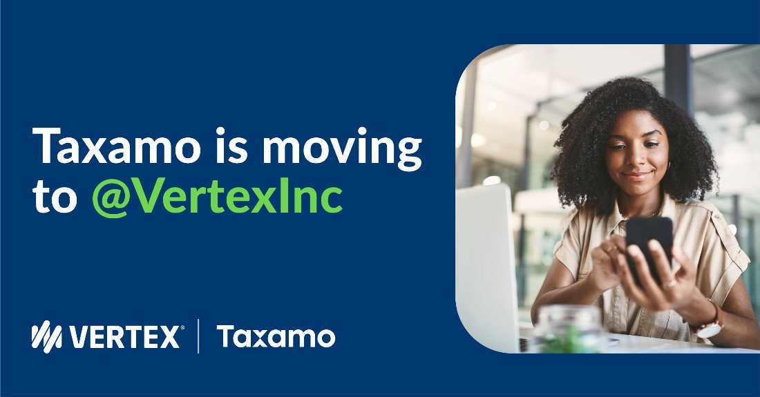taxamo's tweet photo. #ICYMI: We’re moving to @VertexInc on October 1st! Follow @VertexInc now for the latest #VAT updates &amp; #global tax changes. 👍 https://t.co/4T1s7TbHu9 https://t.co/StUMOKoaAx
