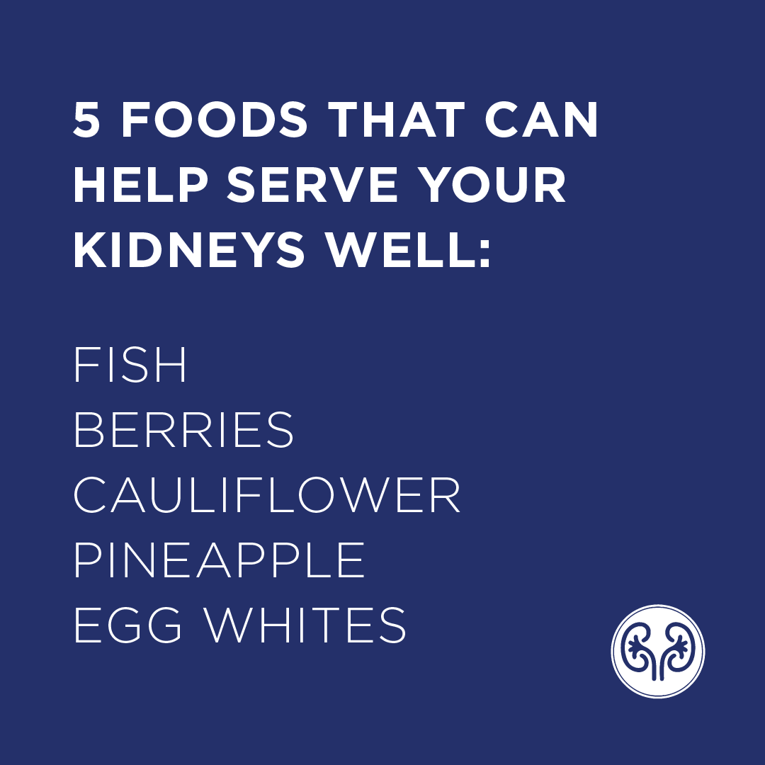 IowaUrology's tweet photo. Here are 5⃣ foods that can help serve your kidneys well:

1⃣ Fish
2⃣ Berries
3⃣ Cauliflower
4⃣ Pineapple
5⃣ Egg whites https://t.co/TavW2omWKh