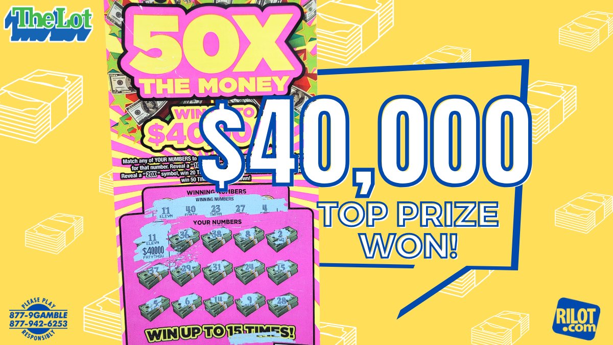 RILottery's tweet photo. 🤙A man from Warren is not sure what to do with the $40,000 he won playing the “50X the Money” Instant Game.  Let’s hear your suggestions! 🤔
#InstantGames #InstantWinners #RhodeIslandLottery https://t.co/Gej89bbXzh