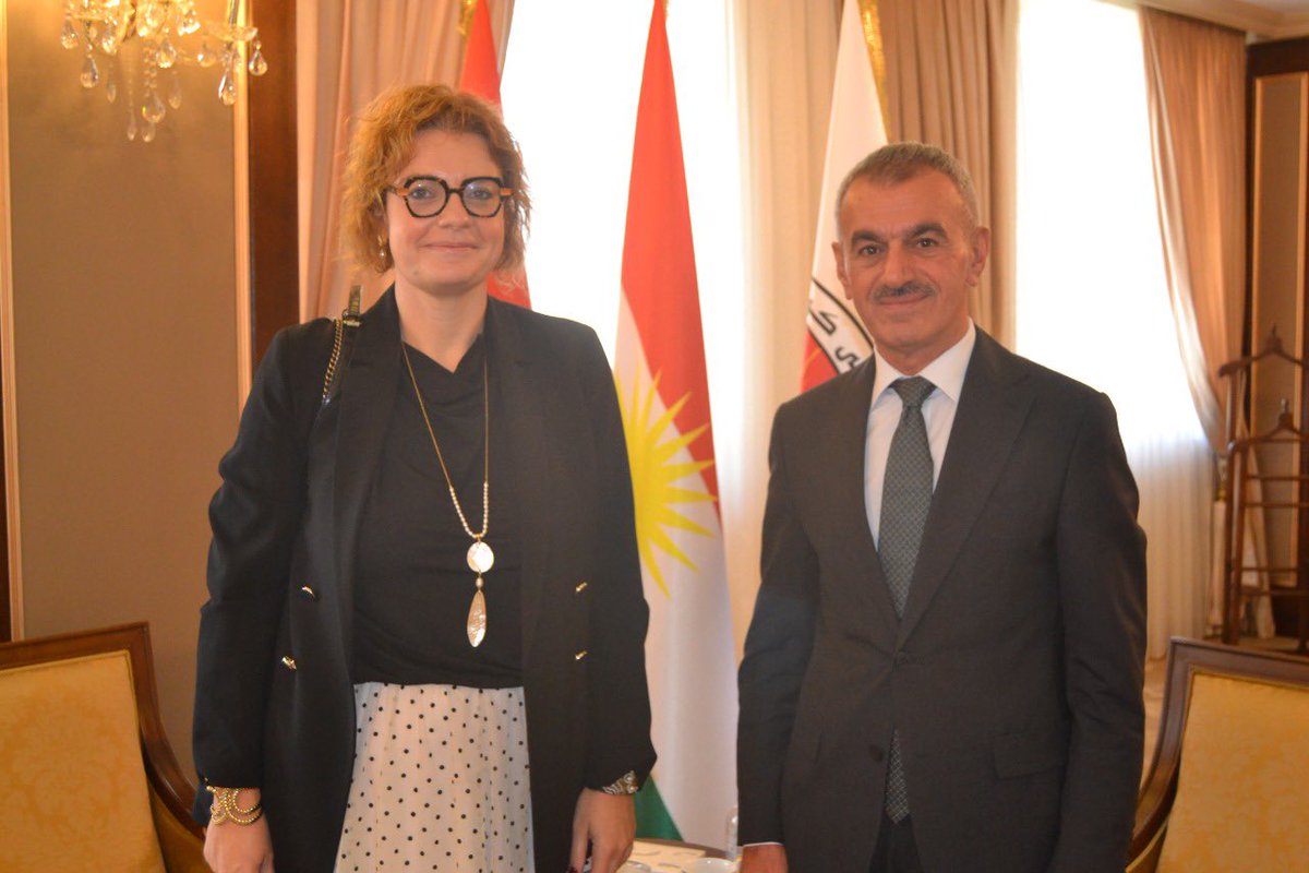 MustafaSaidQadr's tweet photo. Warmly welcomed Maria Paret, the new EU Head of Office in Erbil. I thanked the EU for its support during the threat of ISIS especially their humanitarian aid to IDPS and refugees. We look forward to further strengthening our bilateral relations. https://t.co/eRTBY7zjWs