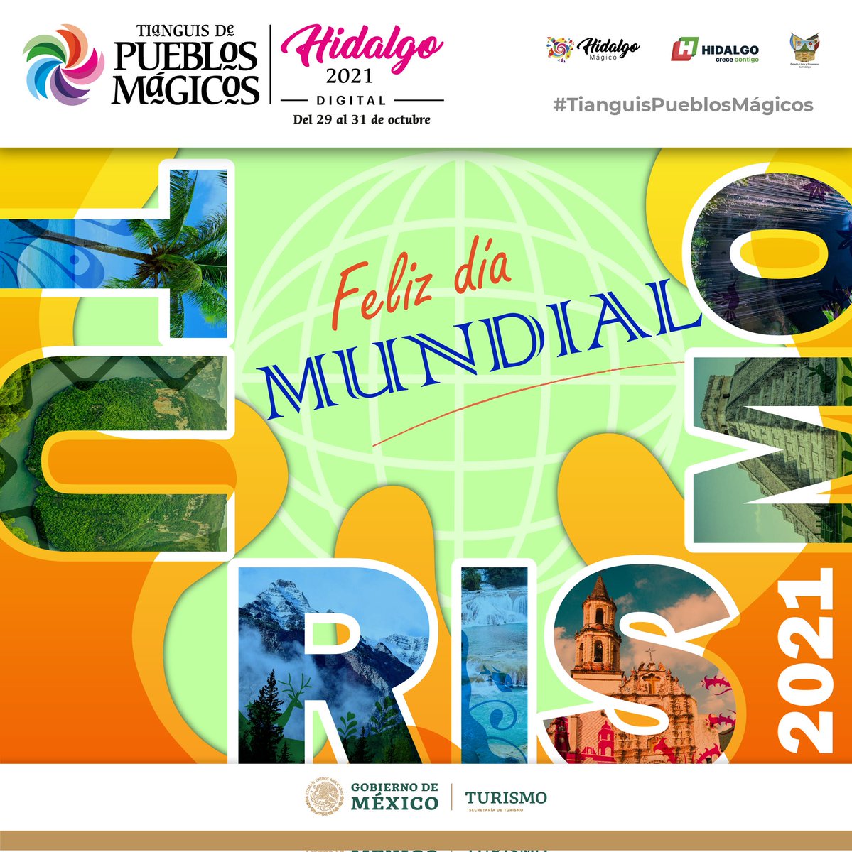 TPueblosMagicos's tweet photo. ¡Celebremos! 🎉

Hoy es el Día Mundial del Turismo 🌎. 

Nos sumamos a esta gran celebración con el compromiso de realizar un Tianguis de Pueblos Mágicos inclusivo y accesible para todos.

#TianguisPueblosMágicos 
#HidalgoMágico #27DeSeptiembre #DíaMundialDelTurismo

@HgoTravel https://t.co/ZDNU0OkRAh