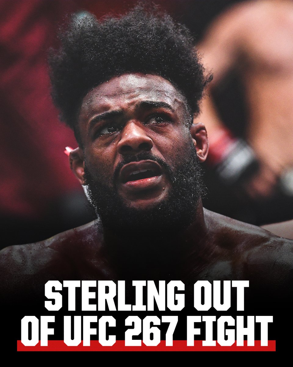 espnmma's tweet photo. UFC bantamweight champion Aljamain Sterling has been pulled from his title defense against Petr Yan at UFC 267, sources tell @bokamotoESPN.

Sterling was denied medical clearance by doctors and UFC is discussing the creation of an interim title in Sterling’s absence, per sources. https://t.co/WpZJHAmIeF