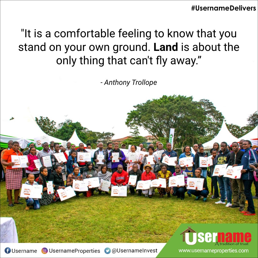 usernameltd's tweet photo. If you've been thinking about buying land, let us help you fulfill your land ownership dream this year by investing in our value-added properties from as low as Kshs. 249,000 only.
For details, SMS 'PLOT' to 20321 / call 0725 000 222
https://t.co/Vf7WqdFReV #UsernameDelivers https://t.co/RXEGr1Uhtv