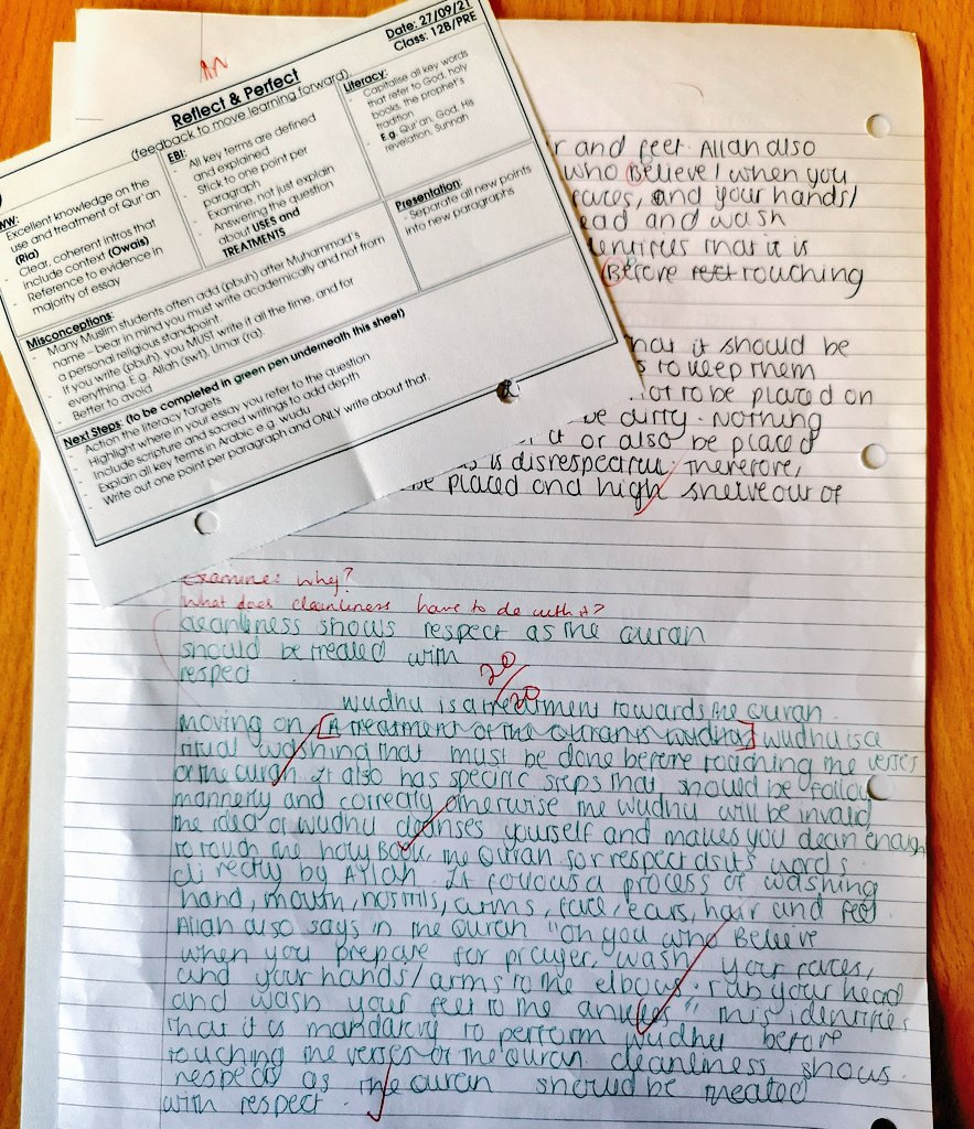 Used <a href="/BeckaHeather/">Rebecca Heather</a> feedback proforma today and it was incredibly effective.

Minimal marking and comments, students successfully identified where and how they needed to improve, and got on with very little supervision. 

Great lesson to end my Monday with 👍🏻