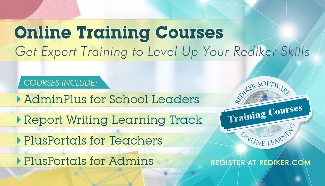 RedikerSoftware's tweet photo. โจ Level up your #AdminPlus and #PlusPortals #Rediker skills with in-depth online training. Courses are now available through the fall - the first class (RW1 - Basic Report Modification) starts Sept. 30th. Register today at: https://t.co/97bEzbH2S8 to attend! #onlinetraining https://t.co/kuJhp2CGA0