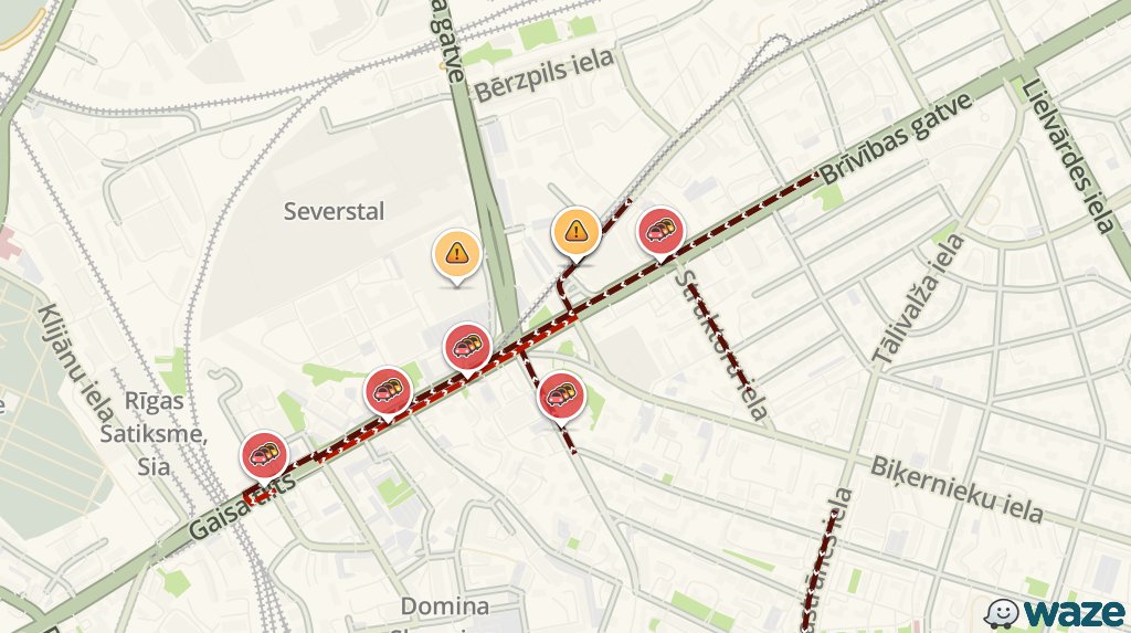 WazeTrafficRIGA's tweet photo. Izvairies no Brīvības gatve #RigasSastregumi. Brauciena laiks 22min vairāk nekā parasti https://t.co/vbZ9sqtuSo https://t.co/GPTrtEFFTP