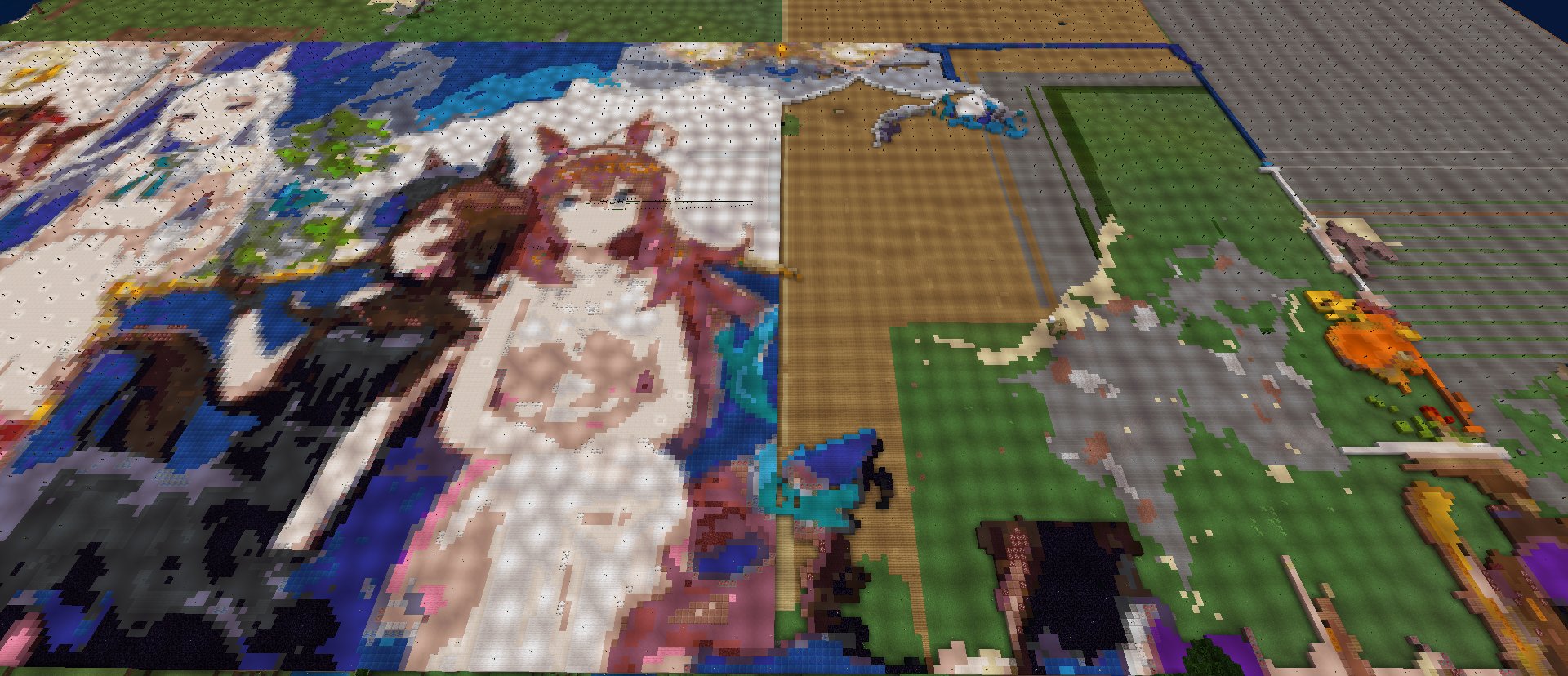ﾈﾓｽｷｰ 製作中その26 マイクラ Minecraft 地上絵 ドット絵 マインクラフト ウマ娘 ウマ娘プリティーダービー T Co V2drrcscrb Twitter