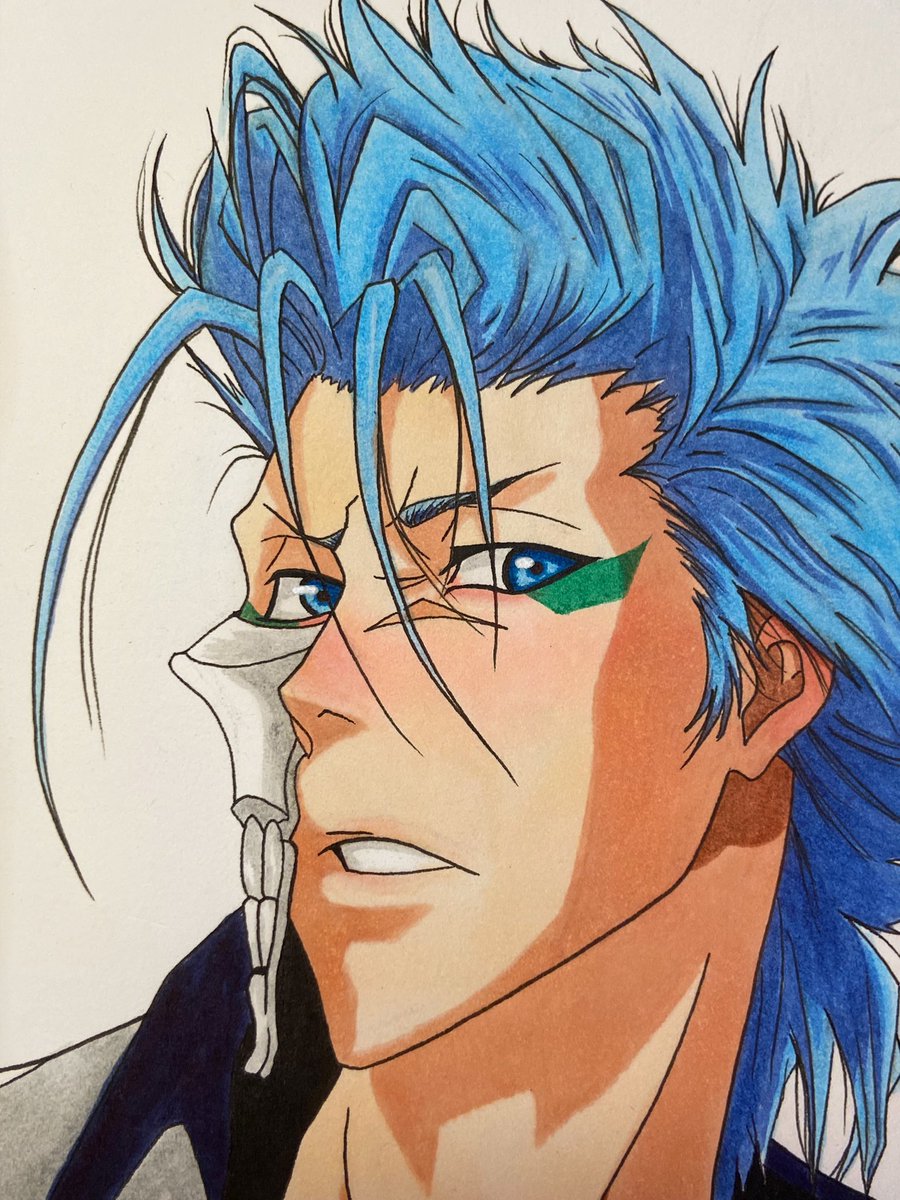 precipiceworld's tweet photo. grimmjow marker portrait!! #bleach #anitwt #grimmjow https://t.co/ptKeJ4Tylk
