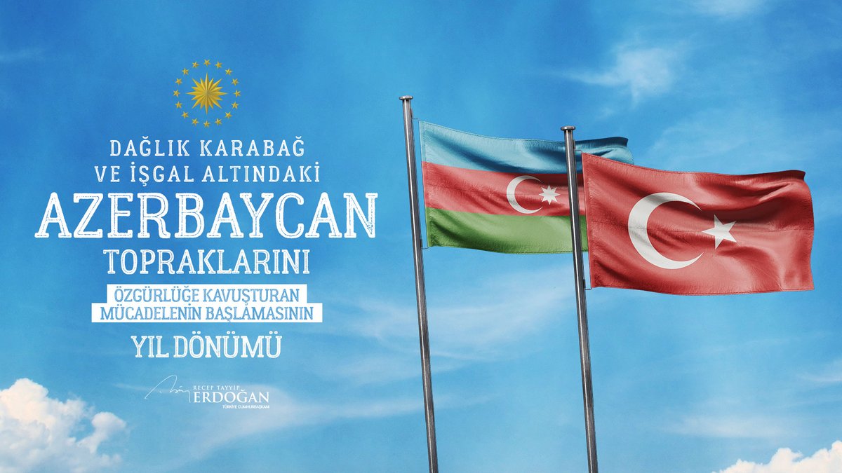 Karabağ'ı ve işgal altındaki Azerbaycan topraklarını özgürlüğüne kavuşturan şanlı mücadelenin yıl dönümü Anım Günü’nde tüm şehitlerimizi rahmetle yâd ediyorum.

Qarabağ Azərbaycandır 🇦🇿🇹🇷