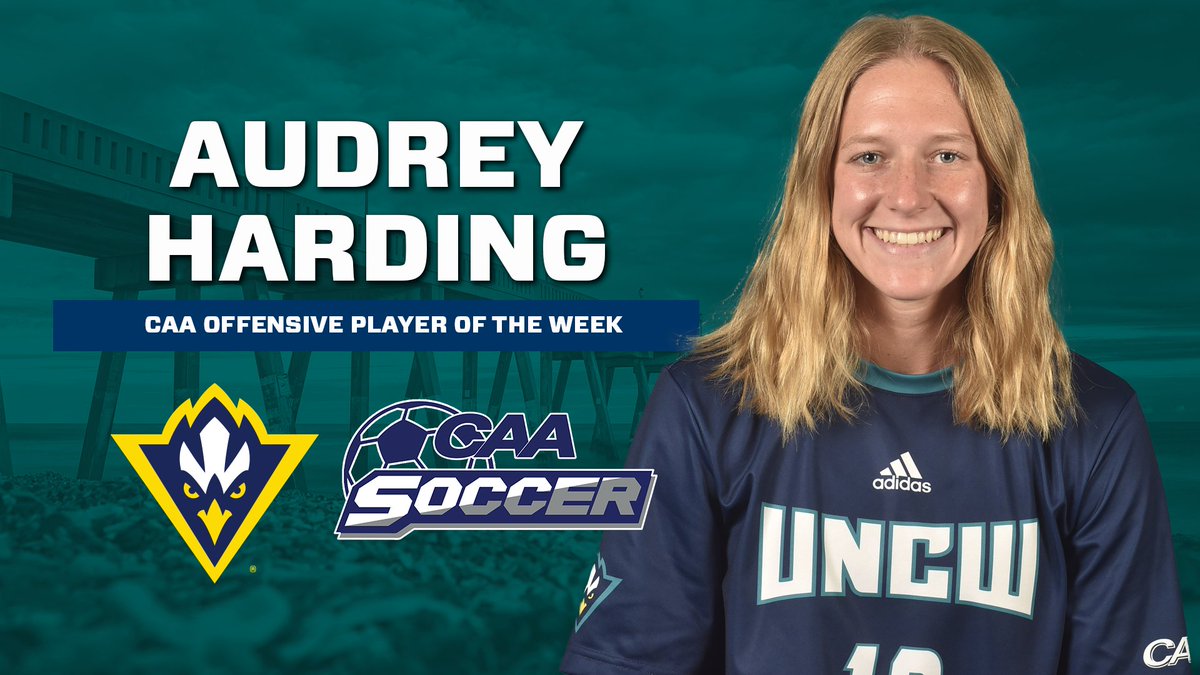 UNCWSoccer's tweet photo. [NEWS] @harding1818 Earns Second @CAASports Offensive Player of the Week Honor

📝 https://t.co/zITGJ07oq1

#HawkYeah https://t.co/K49KDOdgSx