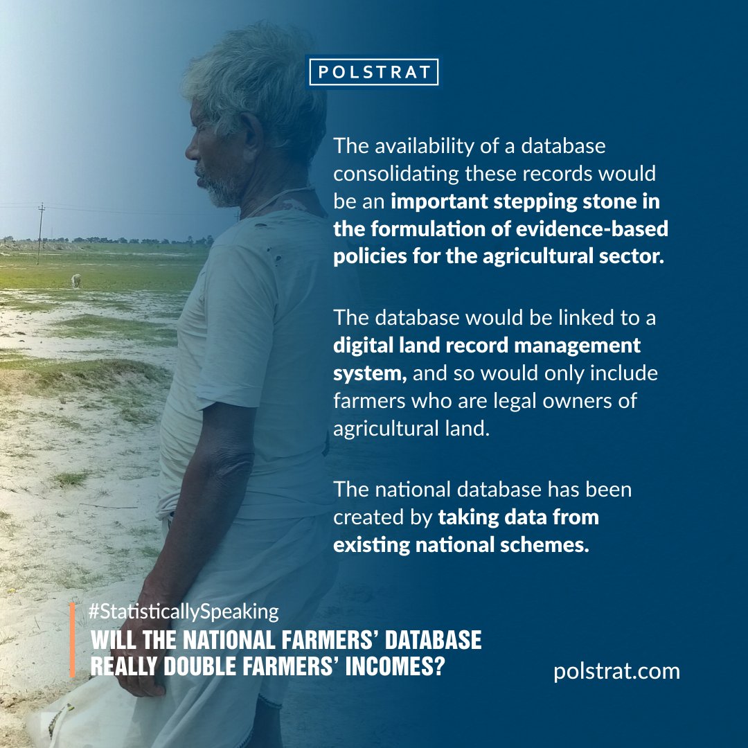 teampolstrat's tweet image. #StatisticallySpeaking: The creation of a National Farmers’ Database containing the records of over 5.5 crore farmers, is expected to open the #agriculture sector up to productivity improvements. 

#FarmersDatabase #India #Farmers #AgricultureNews #kisan #agribusiness 

1/2