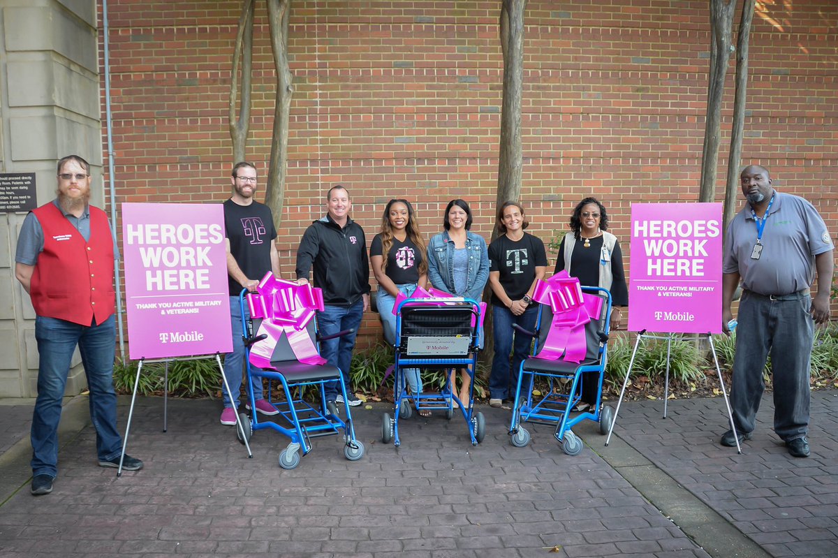 JonFreier's tweet photo. A few of our @TMobile team members came together to provide a wheelchair donation to the VA Medical Center in Tuscaloosa, Alabama. I couldn’t be more proud to be part of a team that puts such ❤ into these type of efforts - thanks to everyone who was involved! https://t.co/WH6sSPSGaF