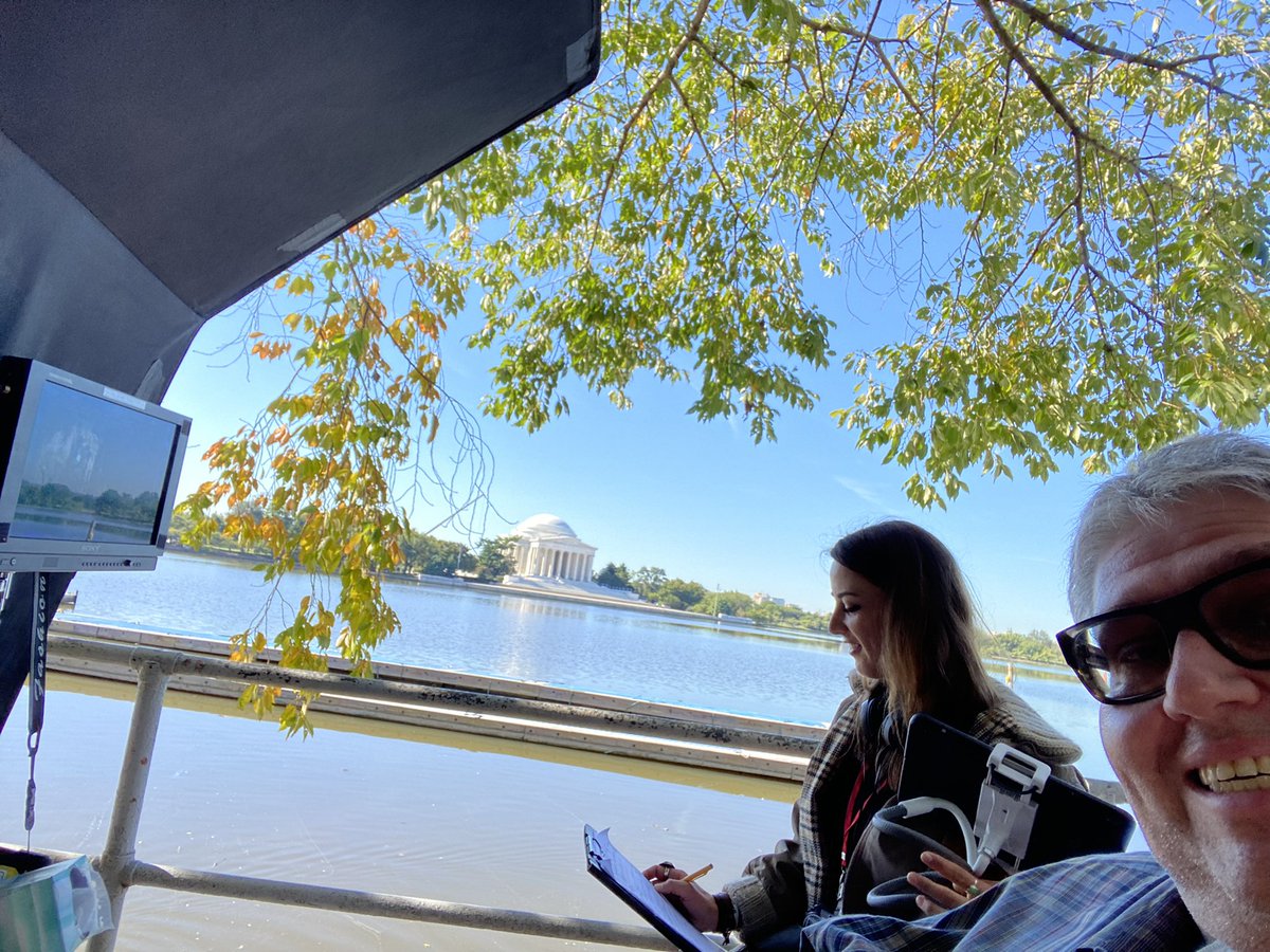 DavidHMandel's tweet photo. #videovillage with a view! #whitehouseplumbers @hbo https://t.co/y4OefNYHTT