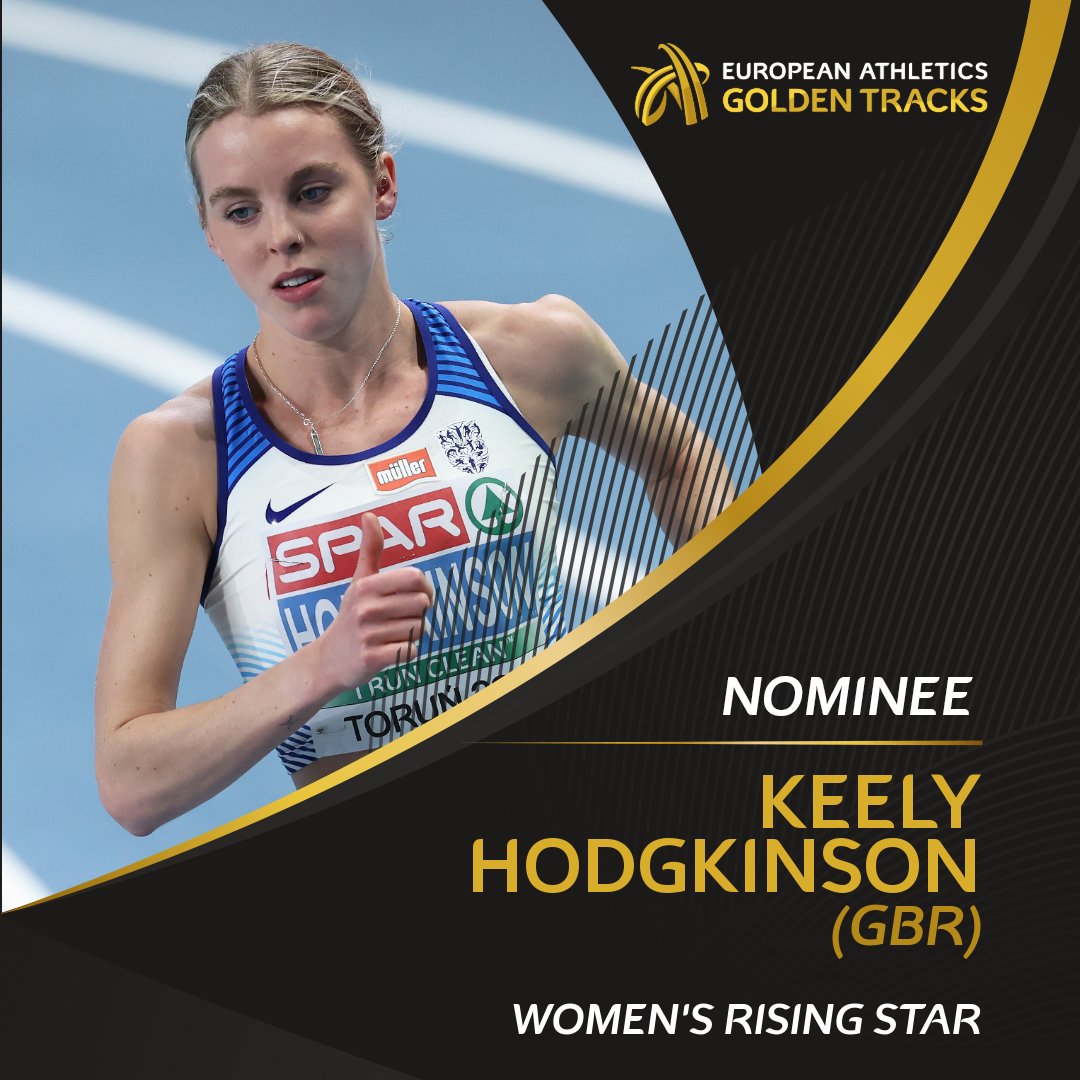 Retweet to vote for @keelyhodgkinson 🇬🇧 as your women's Rising Star! 🎂 19 🥇 European indoor 800m champion 🥈 Olympic 800m silver medallist 🏆 Diamond League champion ⏱ European U23 and U20 800m record of 1:55.88 Voting closes at midnight CET on 3 October. #GoldenTracks