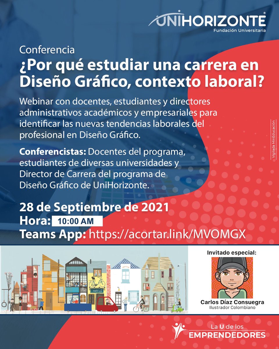 UniHorizonte's tweet photo. ¡Conferencia! 🚨

¿Por qué estudiar diseño gráfico? ✅
Asiste y escucha las razones que los expertos te dan para que lo hagas. 

¡Anímate! 💙🧡

Link de Conexión 👇🏼
https://t.co/oIzRIOitzG

#SoyUniHorizonte
#LaUdelosEmprendedores
#Conferencia
#diseñografico https://t.co/mkB7SHLgld