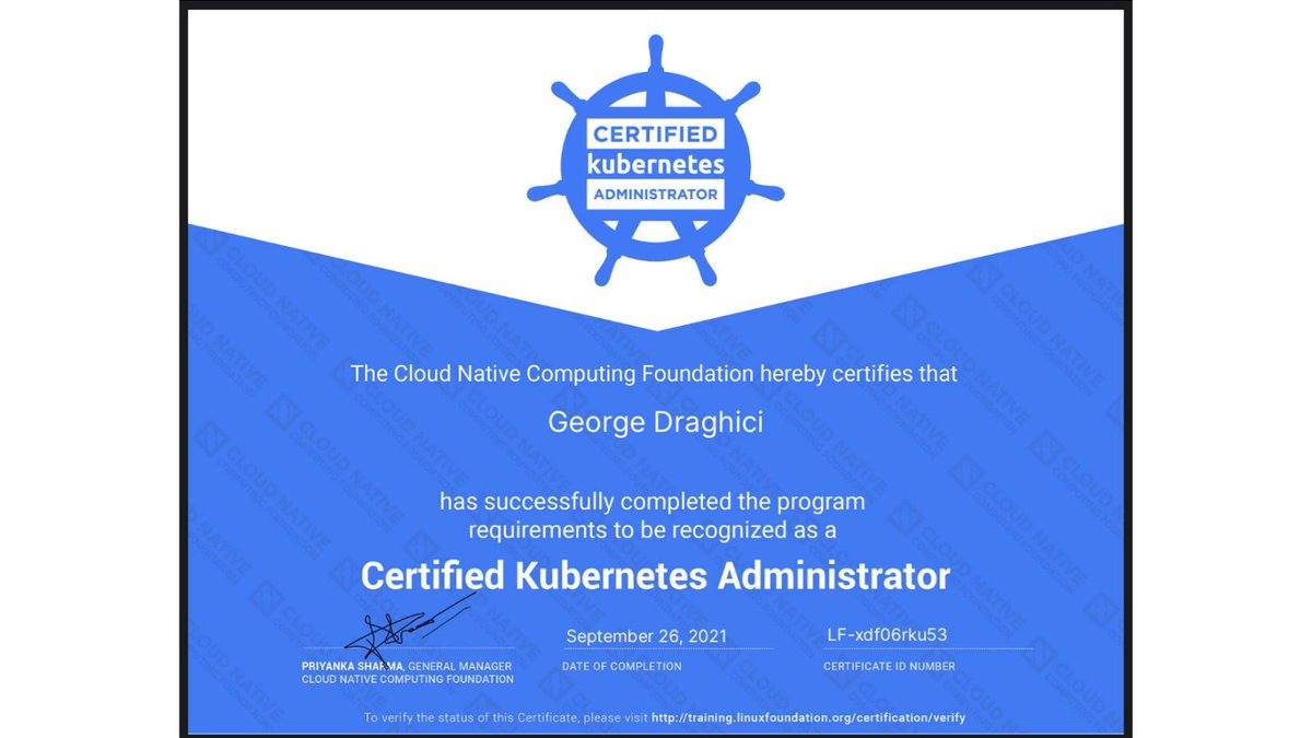 Smooth sailing ☸️ from our colleague George, who is now a Certified Kubernetes Administrator (CKA) 🙌. Congratulations on the great milestone and looking forward to the next chapter of your outstanding adventure 🙏 #CKA #CNCF #Kubernetes #DevOps #CloudHero