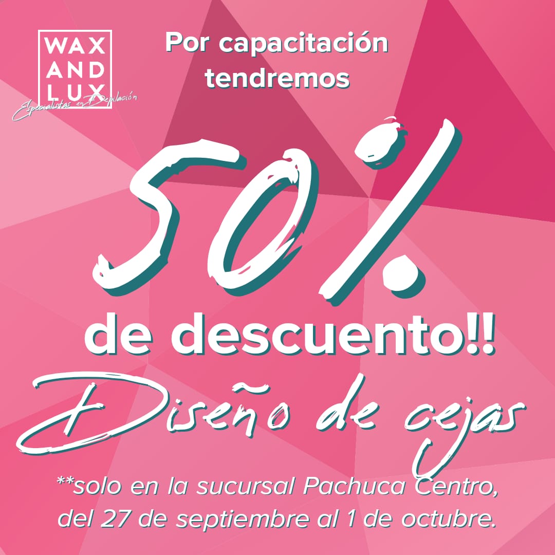 waxandlux's tweet photo. Solo esta semana tendremos el 50% de descuento en depilación y diseño de cejas con hilo!! https://t.co/PuBBifDAbV