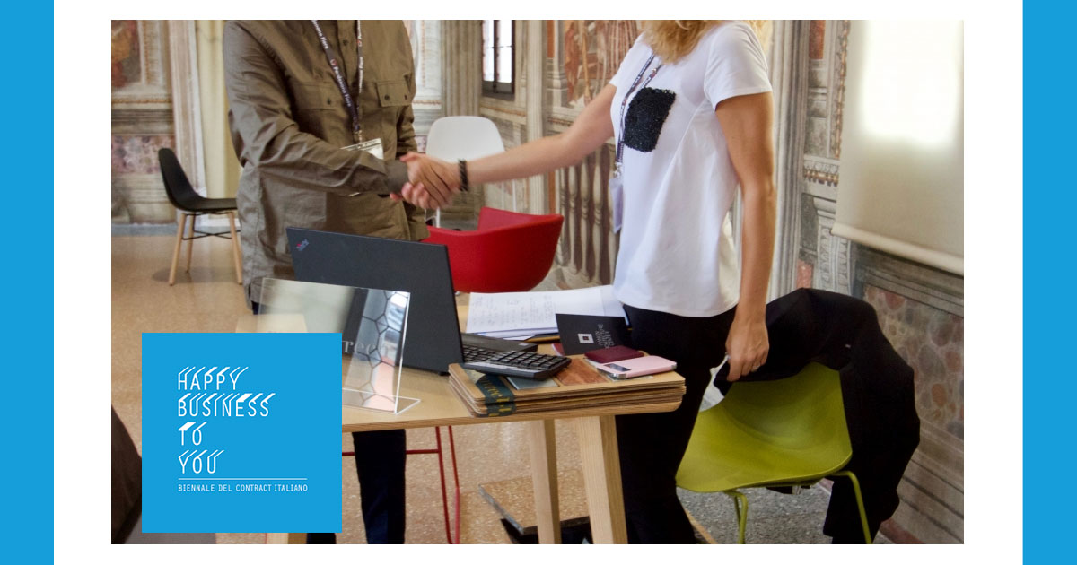 #HappyBusinessToYou – l'evento B2B 100% #Contract
3 giorni di opportunità e incontri con professionisti internazionali del Contract come architetti, developers e general contractors provenienti da tutto il mondo! bit.ly/3t0JLFT
#HBTY2021  27/29 ottobre

#madeinitaly