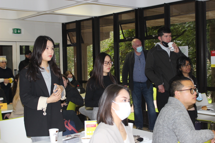 CathJeanneau's tweet photo. Languages bring people together! So nice to gather for an International coffee morning to celebrate the European Day of Languages. Thanks @MawsMoriarty for opening the day of celebrations @mlal_ul #LanguagesUL https://t.co/F61EuGCXdR