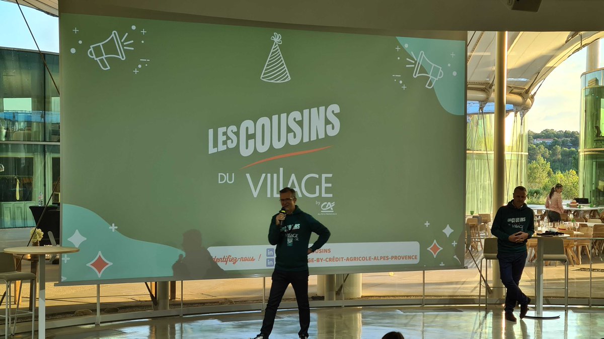 LaCoqueNumeriq's tweet photo. 🔙 soirée de lancement des @CousinsDuVillage by @CA_alp_prov. @VINCENTRICHET y était pour voir les pitchs de 12 startups : 
@mao_boa, #skeepers , @Hysilabs, @wittyfit_fr, #DTS, @securkeys, @LaPlateformeIO, @PureOceanFund, #Intheair, #Edgetech , #WePost, @Z0Gravity, #ToucanToco https://t.co/sSIB7qx2KT