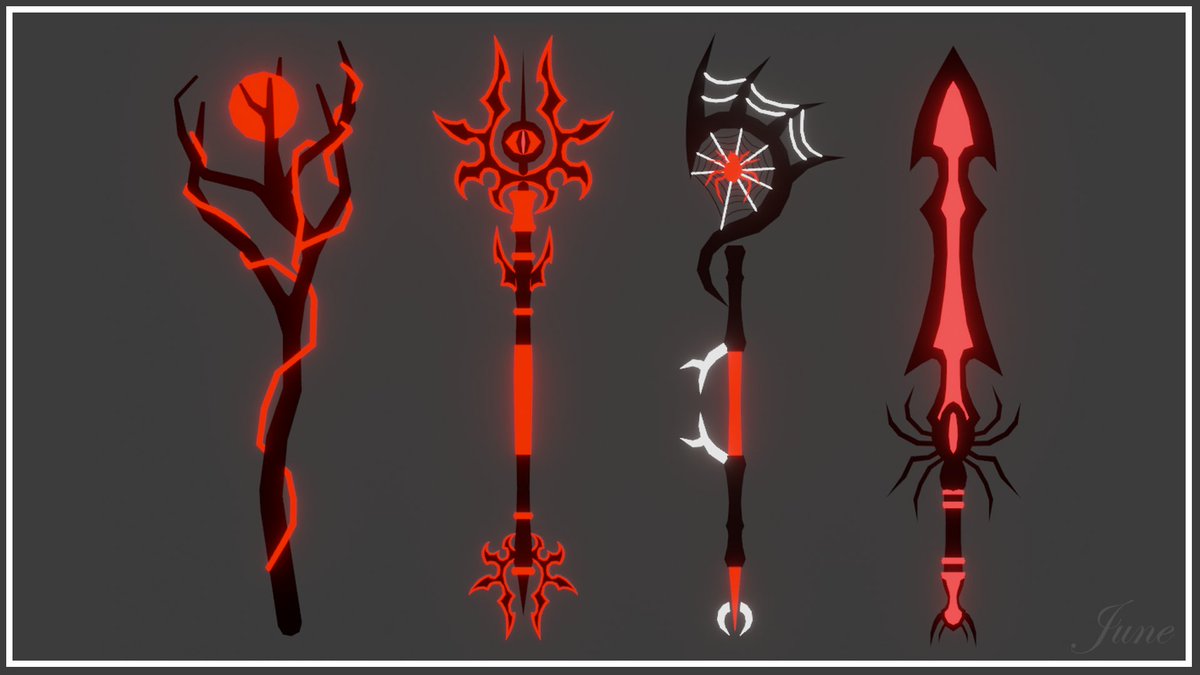 MuzishiRBLX's tweet photo. Several weapons from the Treasure Quest Halloween 2021 update! These were really fun to make. @NosniyRBLX @SenseiRBX #Roblox #RobloxDev https://t.co/dL3m22mYHh