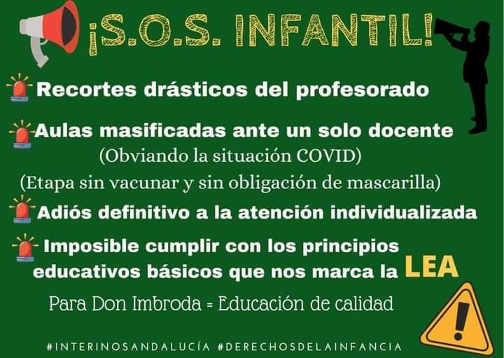 MReyesBlaza's tweet photo. Por favor, VALORACIÓN de cada etapa educativa como se merece.¡La Educación Infantil SÍ importa!
@javierimbroda
#ApoyoEducativoPermanente
#ApoyoCovidInfantil
#BajadadeRatio
#InfantilAndalucia
#InterinosAndalucia https://t.co/3idwOnJK1O