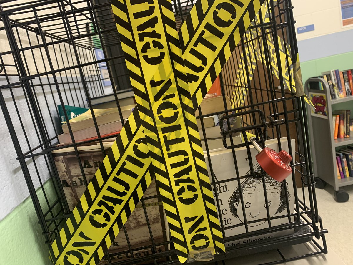TompkinsChrista's tweet photo. Banned Books Week 2021 is here, and this display has kids talking! Exercise your freedom to read❤️ 
#seatech @edieskip @ncseatech https://t.co/ruLuP7TSRj