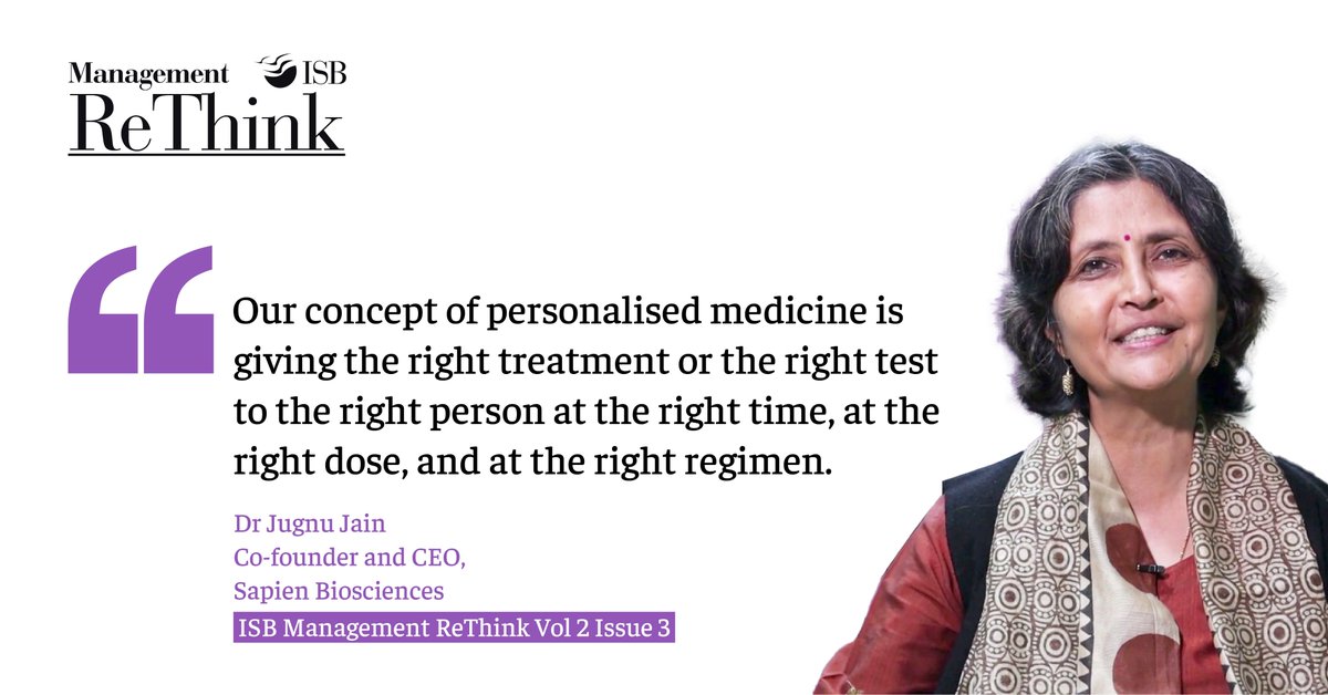 #ISBManagementReThink #Healthcare 🏥

Jugnu Jain, Co-founder and CEO, @Sapienbio2012, writes about all the parameters that help provide personalised health to a patient at tinyurl.com/ywfd9xh5.