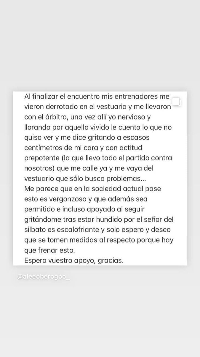 Es lamentablemente que un compañero, tenga que soportar esto en un campo de fútbol ha estás altura y que el señor árbitro lo permita. Fuerza mi niño. #stopracism <a href="/ADNERVION/">ADN - CDAP</a> <a href="/RFAF/">RFAF</a>