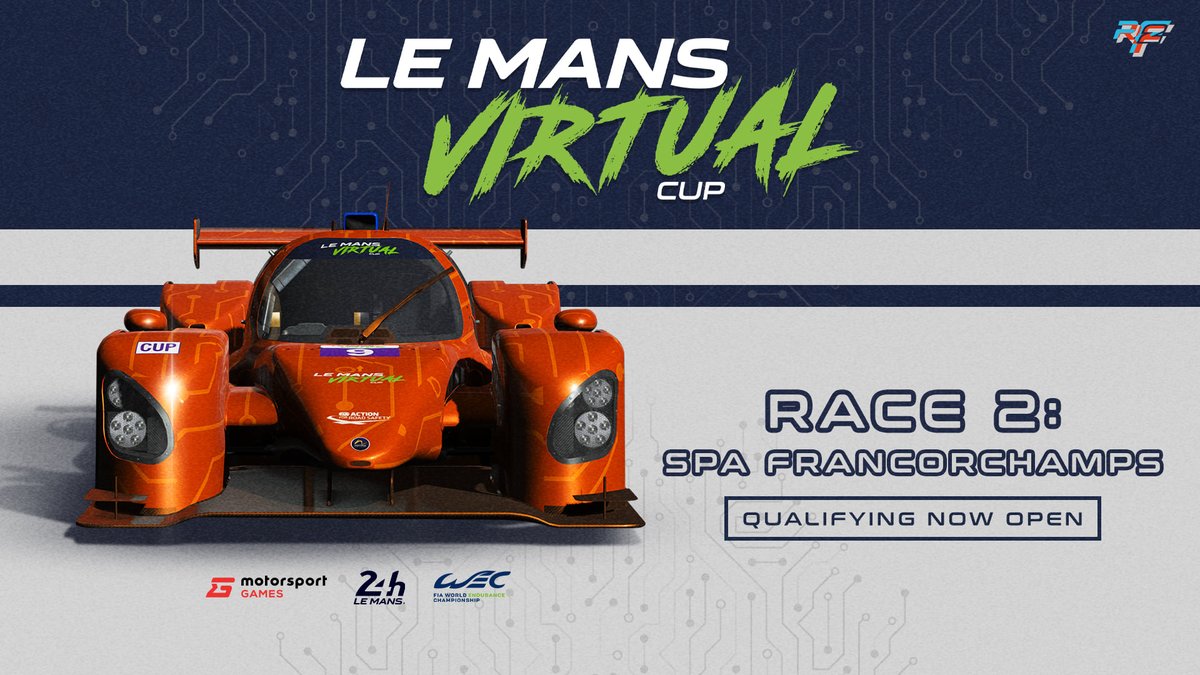 rFactor2's tweet photo. Want to join the #LeMansVirtualCup grid next time out?
No worries... qualifications now open!
Details: https://t.co/35UKPlFZrn
#rFactor2 #simracing #esports #Competition https://t.co/OcNx6PlGjb